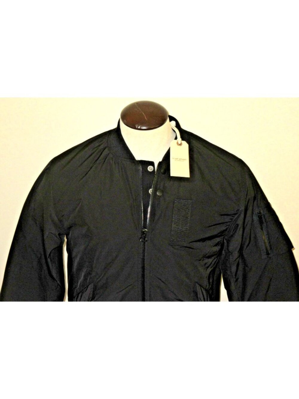 OOBE Brand Men's Full Zipper Modern Vintage Black Flight Jacket Size Small NWT